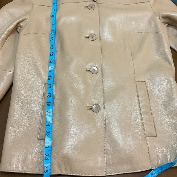 Siena Studio Womens Tan Leather Button Front Jacket Size Medium - Picture 11 of 15